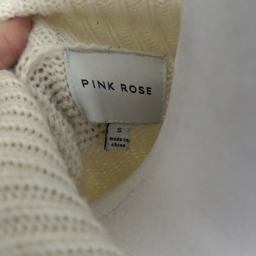 Pink Rose Cream Sweater - Picture 2 of 3